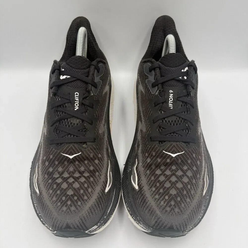 Hoka One One Clifton 9 Mens Size 9.5D Black White Walking Running Shoes Sneakers - Picture 6 of 8